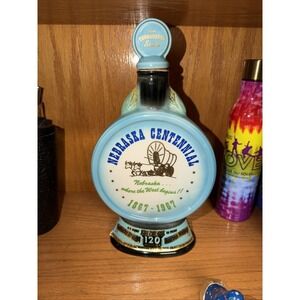 VTG Jim Beam's 1867-1967 Nebraska Centennial Decanter Cornhuskers State Bottle